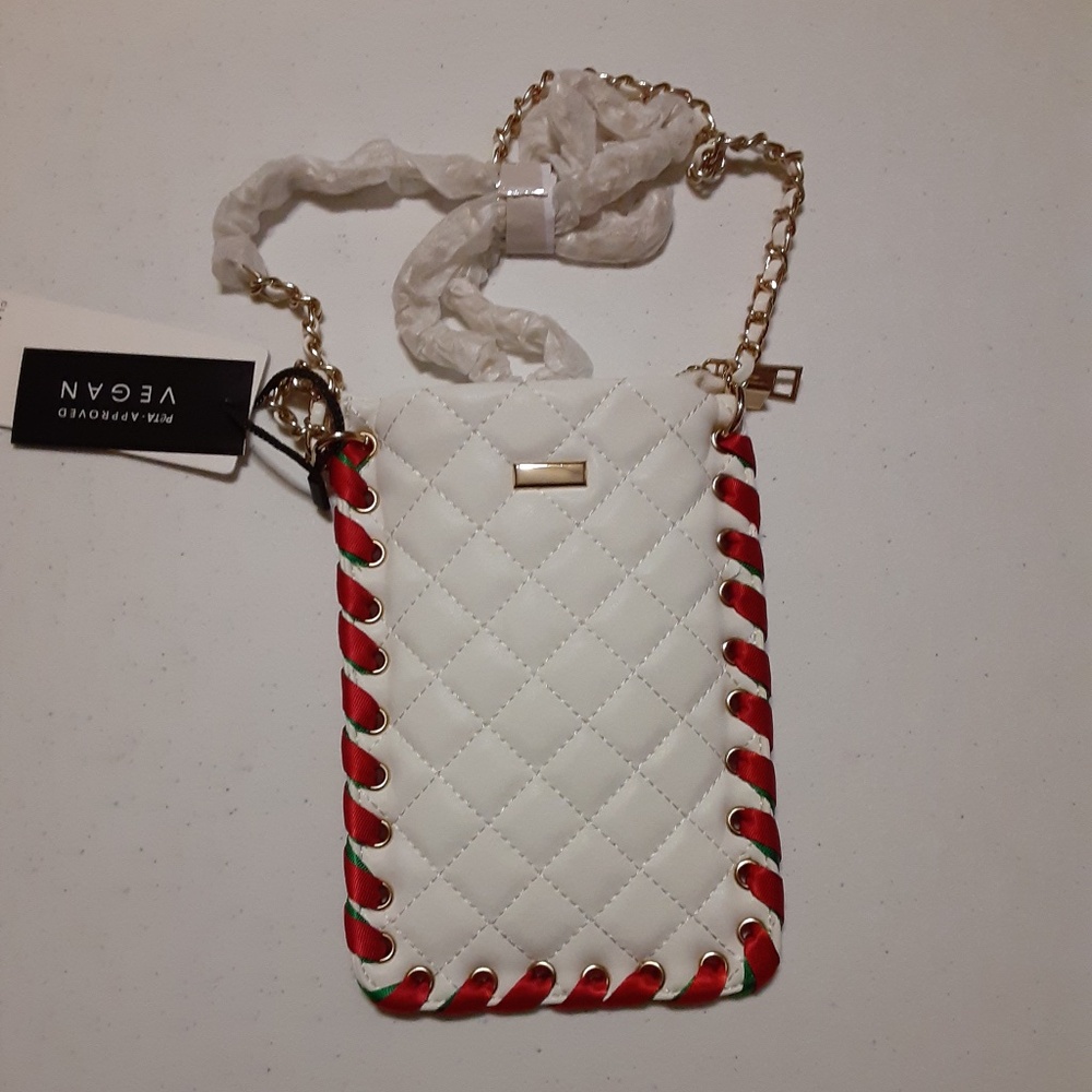 Vegan Leather Quilted Phone Crossbody Bag - Picture 4 of 11
